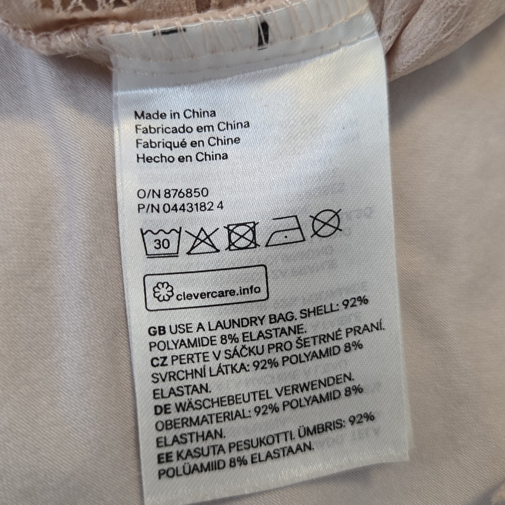 NWOT H&M GOLD LABEL Lace Long Sleeve Bodysuit - Peach. Size 2. - Picture 10 of 12